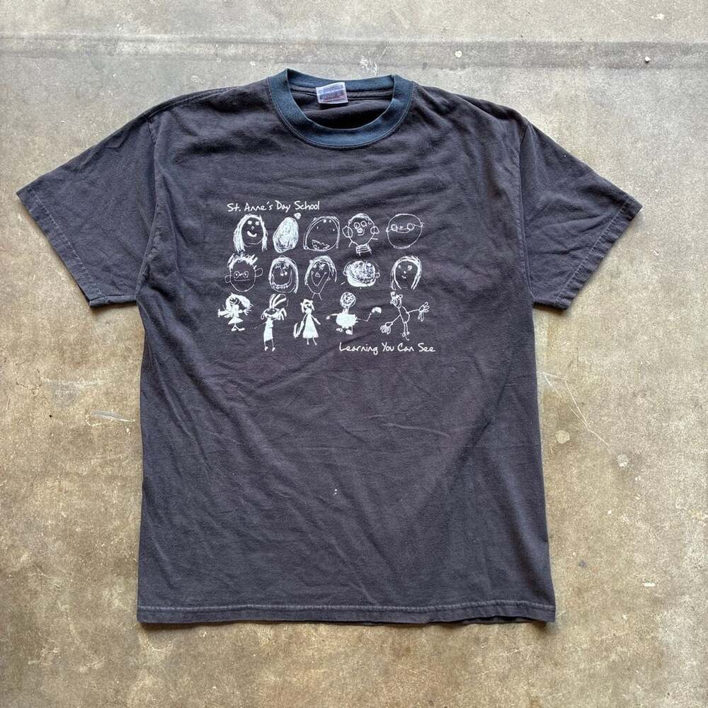 Hanes 1990’s St. Anne's Day School T-Shirt Size L obscure art tee